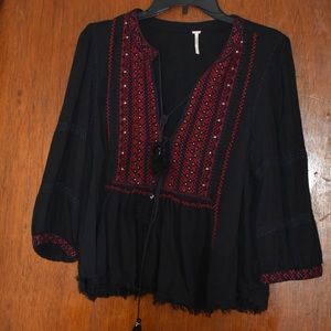 Free People Embroidered Shirt
